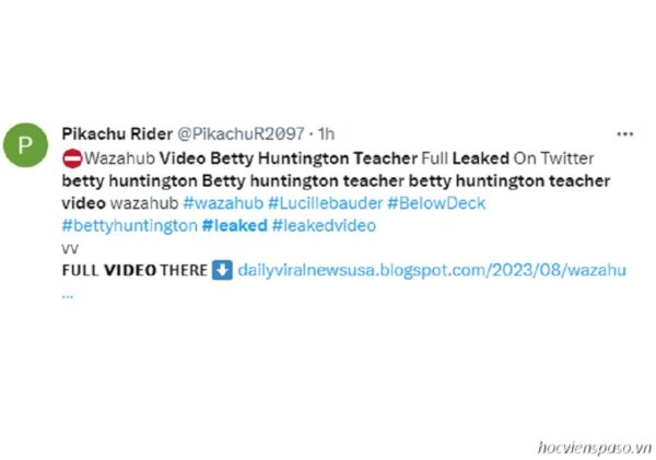 Twitter user shared link to the Betty Huntington Video